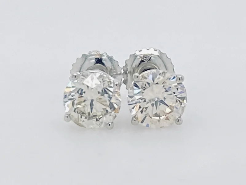 Stylish hoop earrings with diamond accents for an elegant and sparkling effect-Diamond Solitaire Earrings - Natural