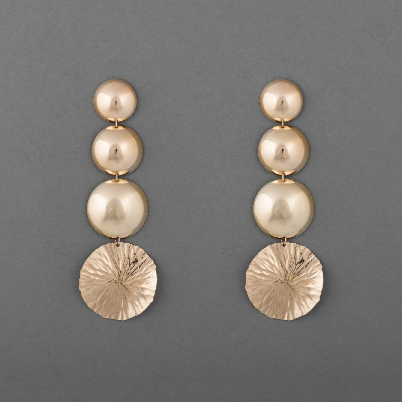 Hoop earrings with gold accents for a warm, elegant statement piece-DISC & LOTUS BLOOM STATEMENT EARRING