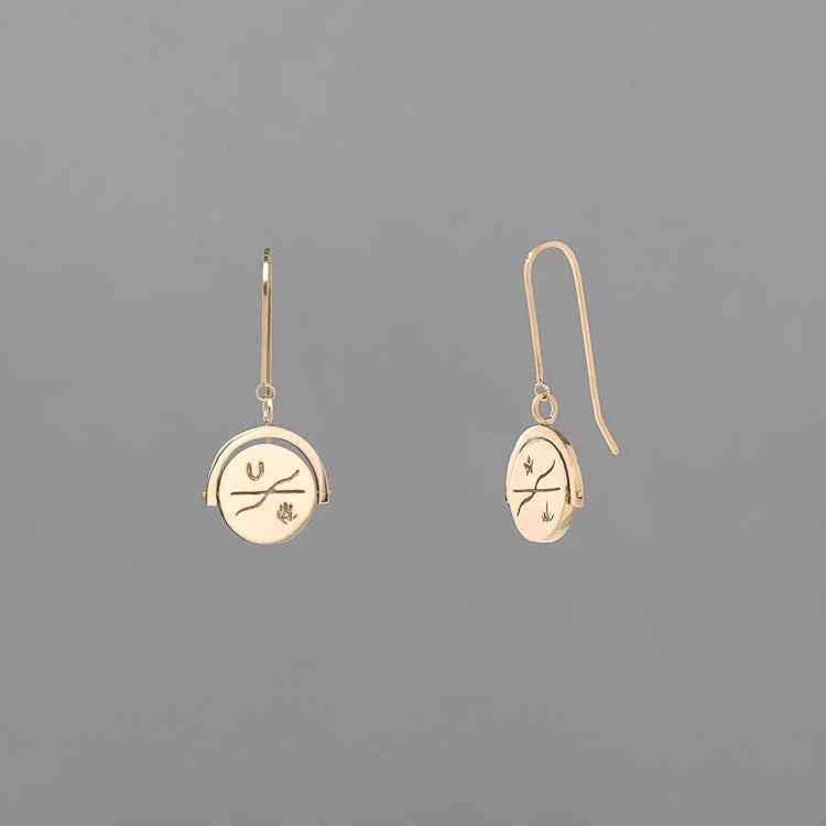 Best hoop earrings with custom engravings for a personalized and meaningful gift-ELEMENTAL MEDALLION EARRING