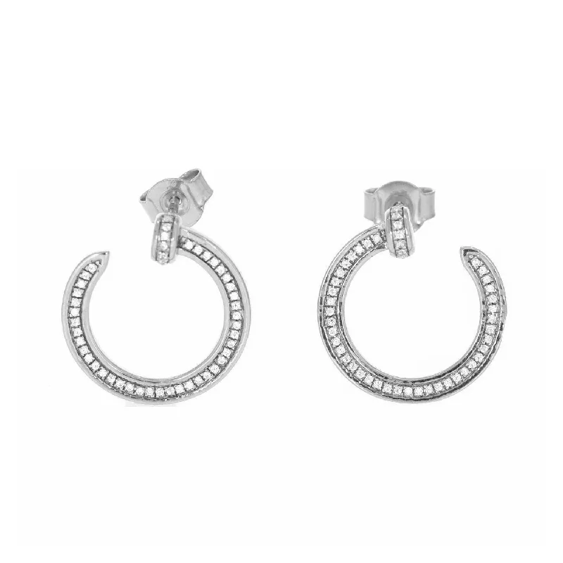 Best hoop earrings with cubic zirconia for a budget-friendly, dazzling look-Ella Stein Silver Forward Facing Hoop Earrings