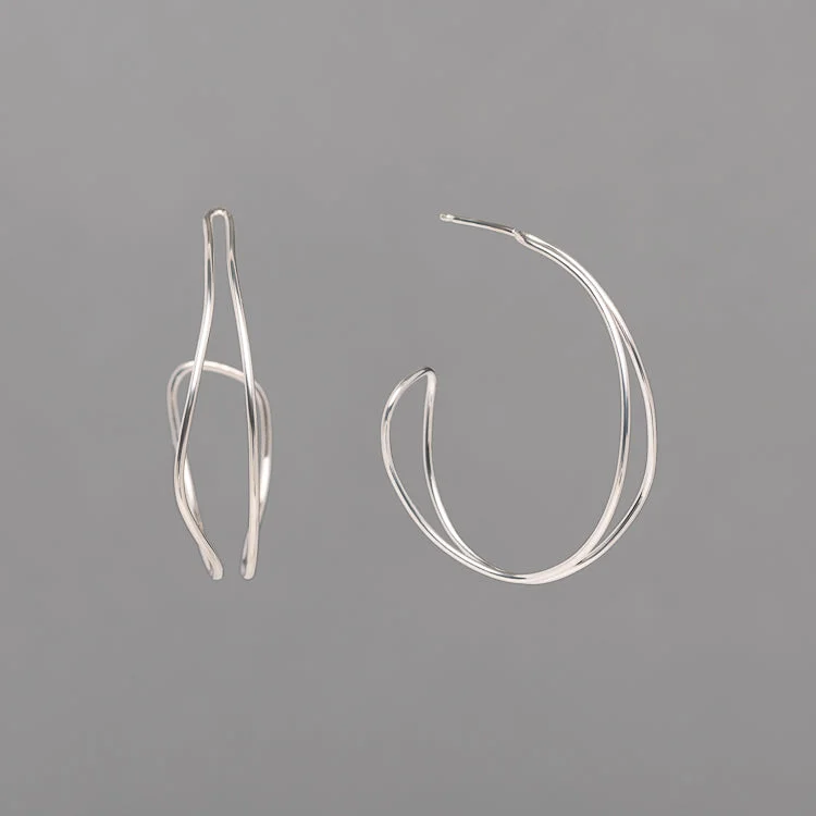 Best hoop earrings with vintage-style detailing for a nostalgic and timeless look-FLOW OVAL HOOP