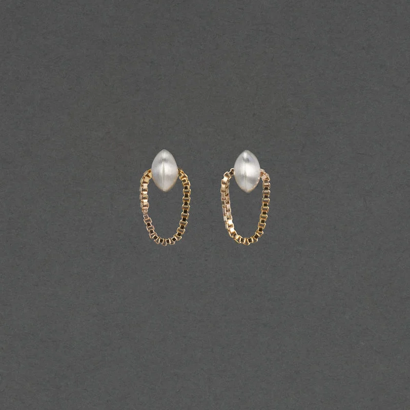 Hoop earrings with oversized pearl accents for a statement-making look-FORM TWO TONE STUD