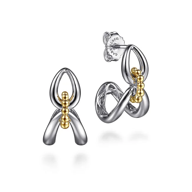 Best hoop earrings with gold for a luxurious and timeless look-Gabriel & Co. Silver and yellow Gold Bujukan Link Earrings