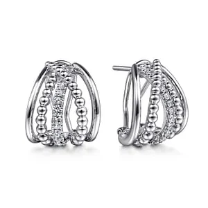 Hoop earrings with removable pendants for a versatile and customizable accessory-Gabriel & Co Silver Intricate Hoop Earrings