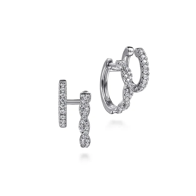 Best hoop earrings with asymmetrical designs for a fashion-forward, avant-garde look-Gabriel & Co. White Diamond Earrings