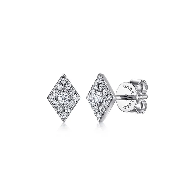 Best hoop earrings with geometric pendants for a modern, chic appeal-Gabriel & Co. White Diamond Earrings