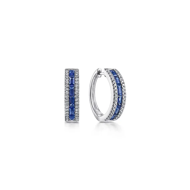 Best hoop earrings with geometric cuts for a sharp, modern appeal-Gabriel & Co. White Sapphire and Daimond  Earrings