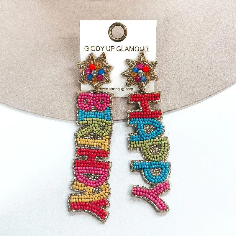 Hoop earrings with textured gold for a refined and sophisticated aesthetic-Happy Birthday Mismatch Beaded Earrings in Multicolor