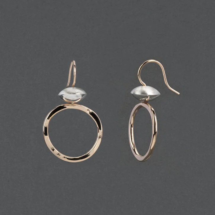 Best hoop earrings with Swarovski crystals for added sparkle and luxury-HILMA TWO TONE EARRING