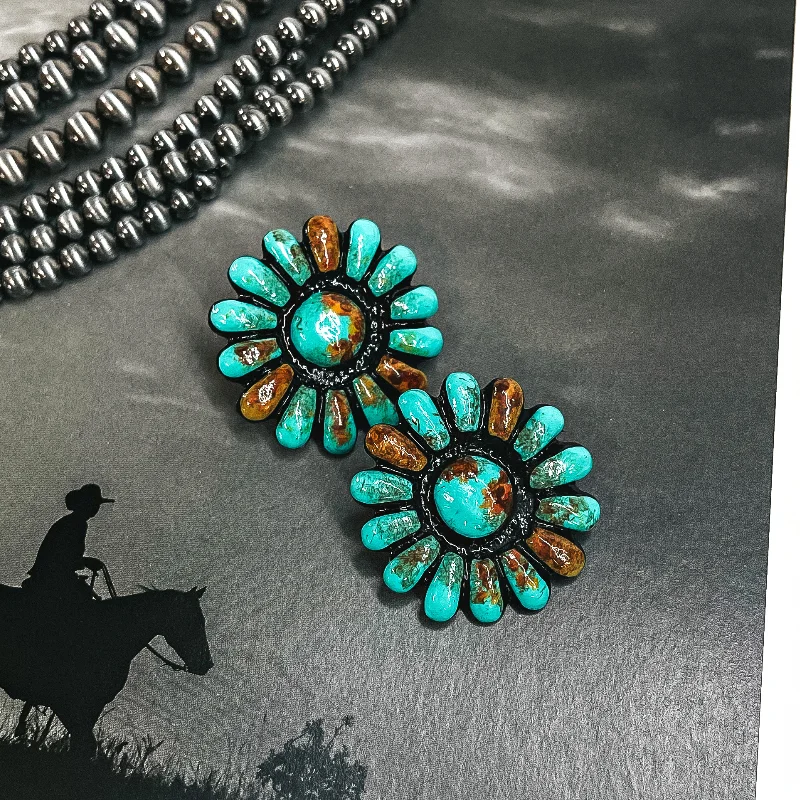 Jericho Clay Post Back Earrings in Turquoise