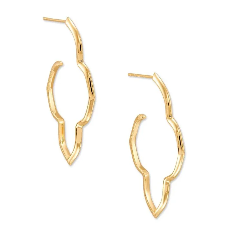 Best hoop earrings with braided leather for a rustic, stylish finish-Kendra Scott | Darla Hoop Earrings in 18k Yellow Gold Vermeil