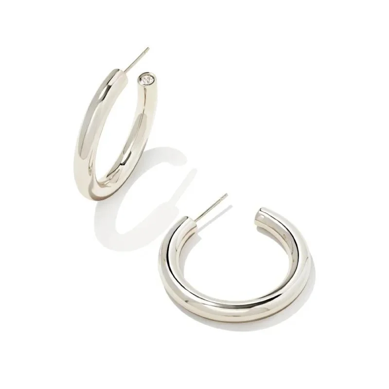 Hoop earrings with dangling charms for a playful and fun look-Kendra Scott | Colette Hoop Earrings in Silver