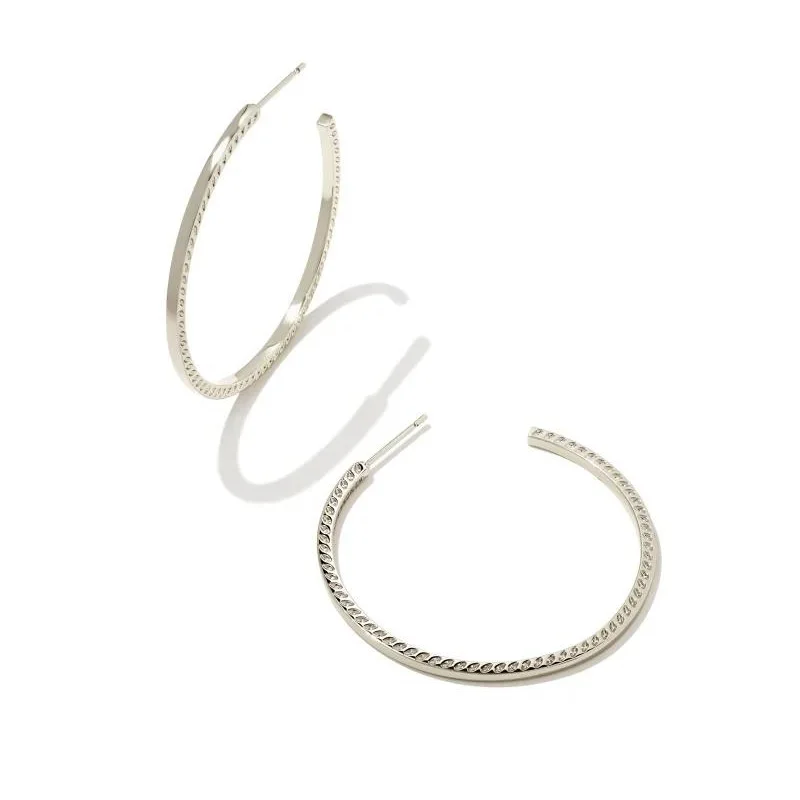 Stylish hoop earrings with diamond accents for an elegant and sparkling effect-Kendra Scott | Sylvie Hoop Earrings in Silver