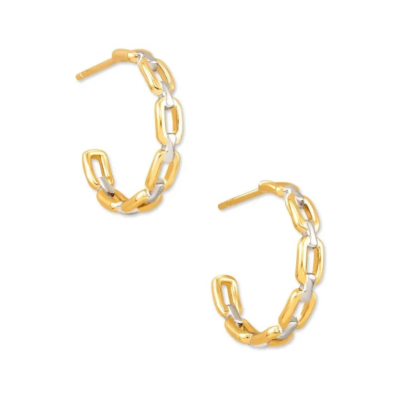 Best hoop earrings with geometric triangle shapes for a modern, chic design-Kendra Scott | Wren Hoop Earrings in Mixed Metal