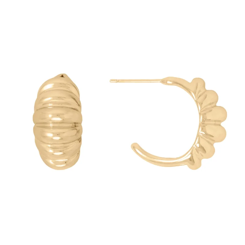 Best hoop earrings with satin ribbons for a soft, feminine appearance-Large Croissant Hoops