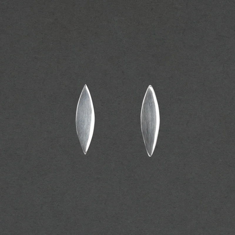 Best hoop earrings with matte finish for a sophisticated, understated design-MARQUISE SILVER STUD