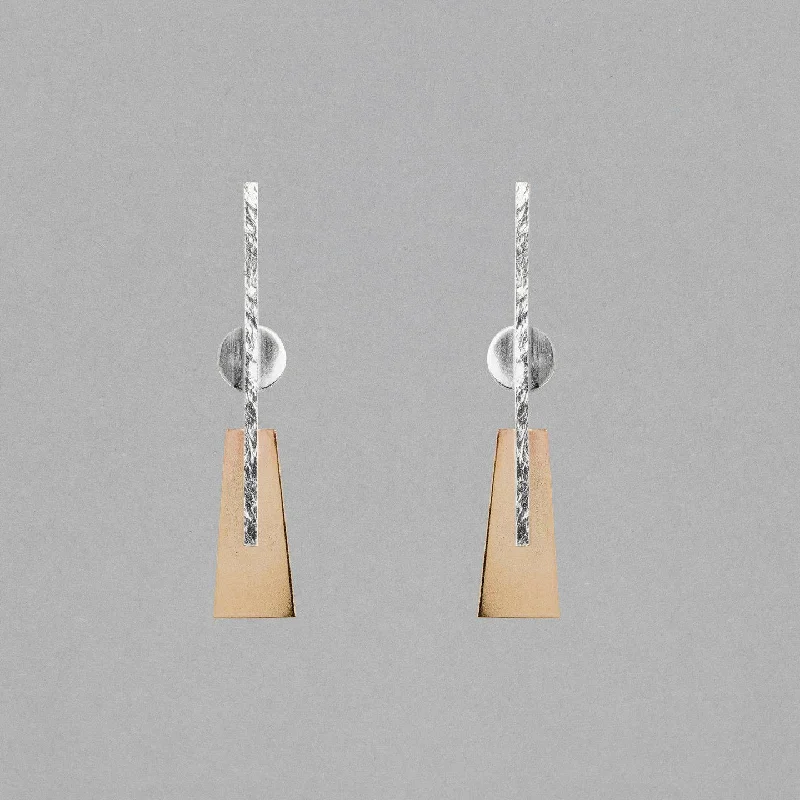 Best hoop earrings with geometric shapes for a modern and artistic appeal-MOONTOWER TWO-TONE EARRING