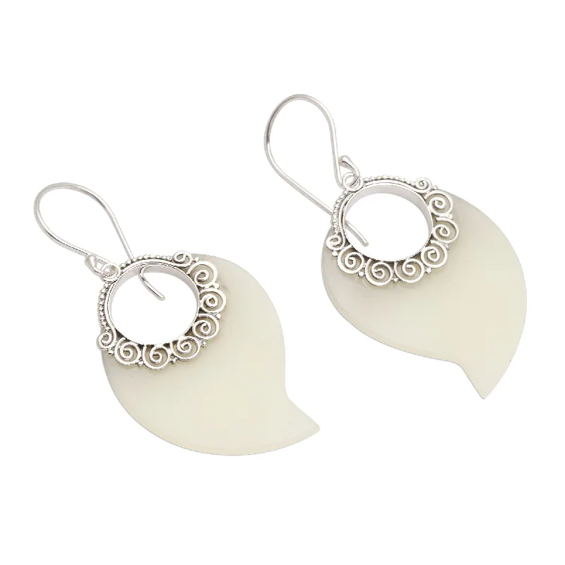 Hoop earrings with polished silver finish for a shiny, modern appeal-Novica Handmade Circle Of Seasons Sterling Silver Dangle Earrings