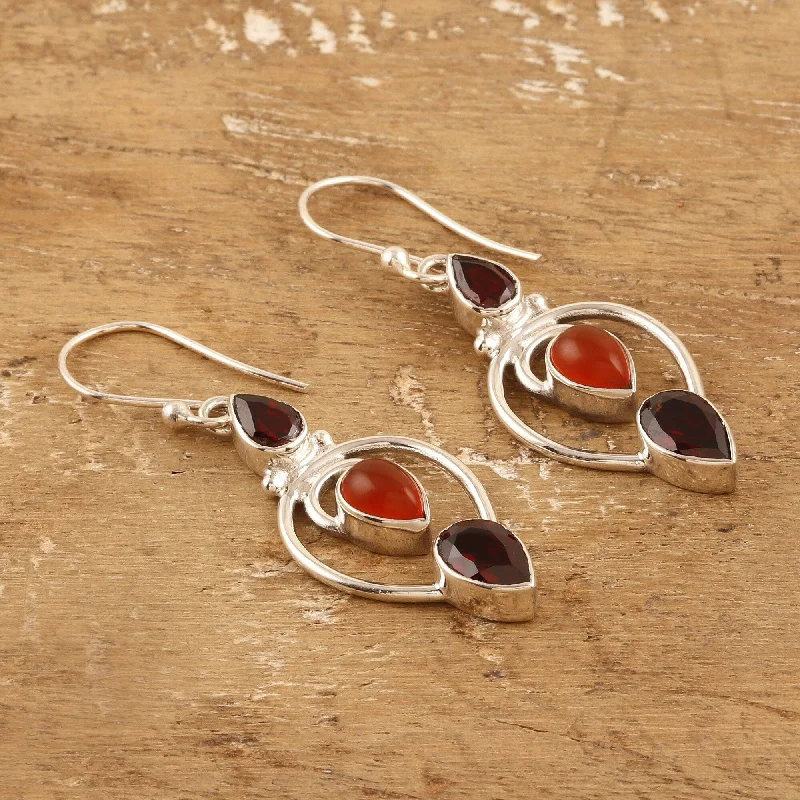 Best hoop earrings with minimal embellishments for a sleek and modern look-Novica Handmade Devoted Fusion Carnelian And Garnet Dangle Earrings