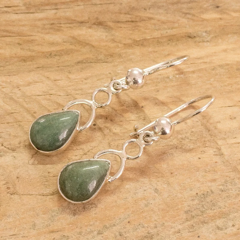 Hoop earrings with a chunky design for a bold and trendy statement-Novica Handmade Harmony Drops Jade Dangle Earrings