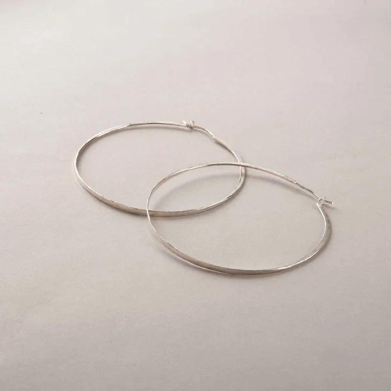 Hoop earrings with pearl accents for a chic and classic style-PERPENDICULAR FORGED HOOPS