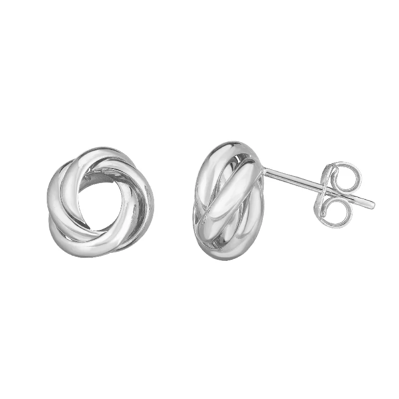 Hoop earrings with polished silver finish for a shiny, modern appeal-Precious Metal w/o Stones Earring