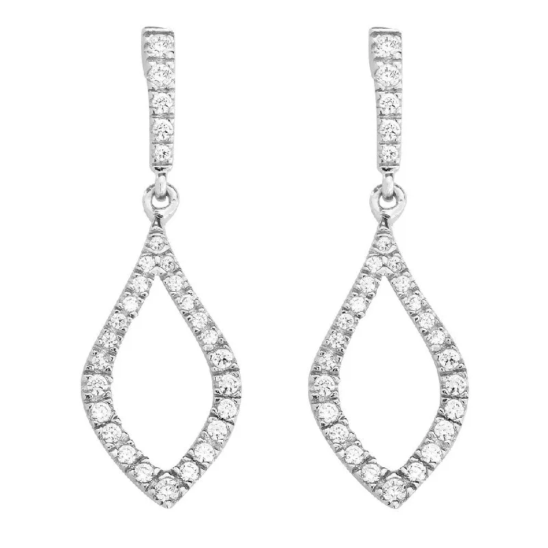 Hoop earrings with pearl accents for a chic and classic style-Silver CZ Dangle Earrings