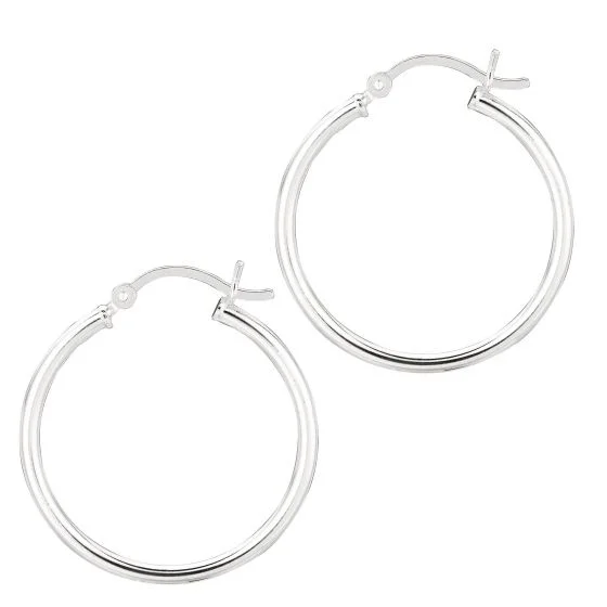 Best hoop earrings with satin ribbons for a soft, feminine appearance-Silver Hoop Earrings