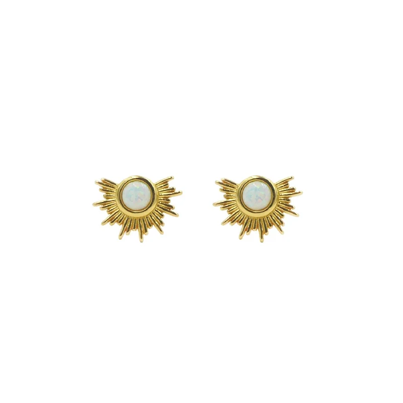 Best hoop earrings with snake-inspired designs for an edgy and fierce vibe-Opal Sunburst Earrings