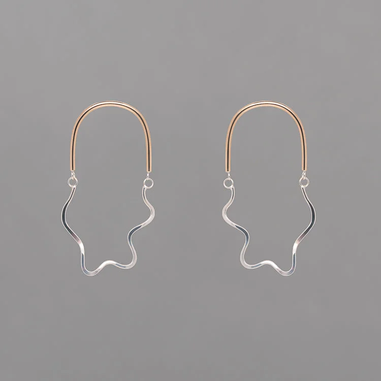 Best hoop earrings with minimalist designs for a clean and modern aesthetic-WATERFALL TWO TONE EARRING