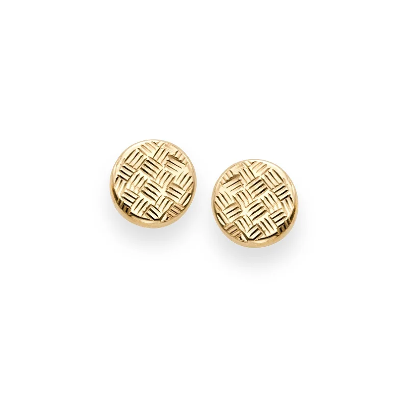 Best hoop earrings with stacked layers for a dimensional and bold look-Yellow Gold Button Earrings