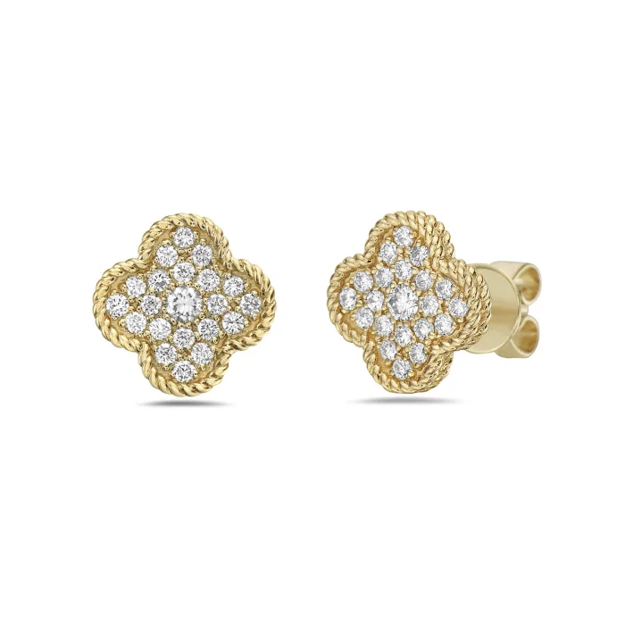 Large hoop earrings for a bold and statement-making fashion accessory-Yellow Gold Diamond Stud  Earrings