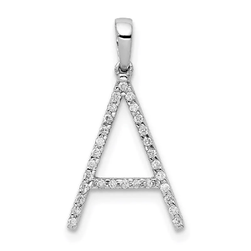 Beautiful necklaces and pendants with diamond-encrusted designs for maximum sparkle-14k White Gold Diamond Initial A Pendant