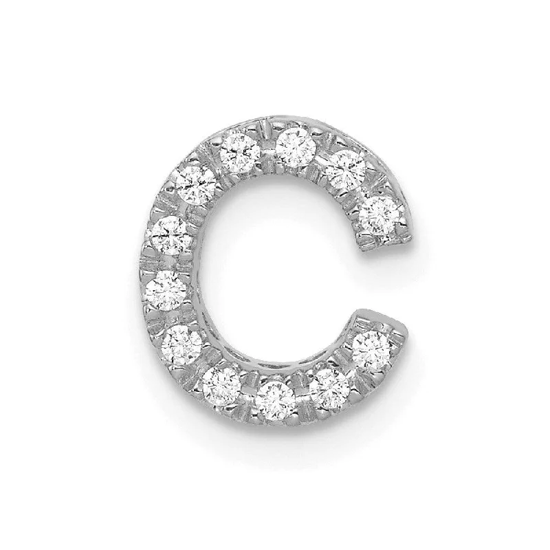 Necklaces and pendants with ocean-inspired designs for a refreshing, beachy feel-14k White Gold Diamond Initial C Charm