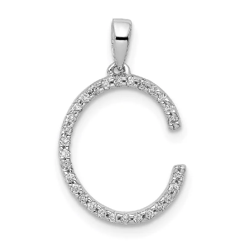 Best necklaces and pendants with oval pendants for a classic, elegant shape-14k White Gold Diamond Initial C Pendant