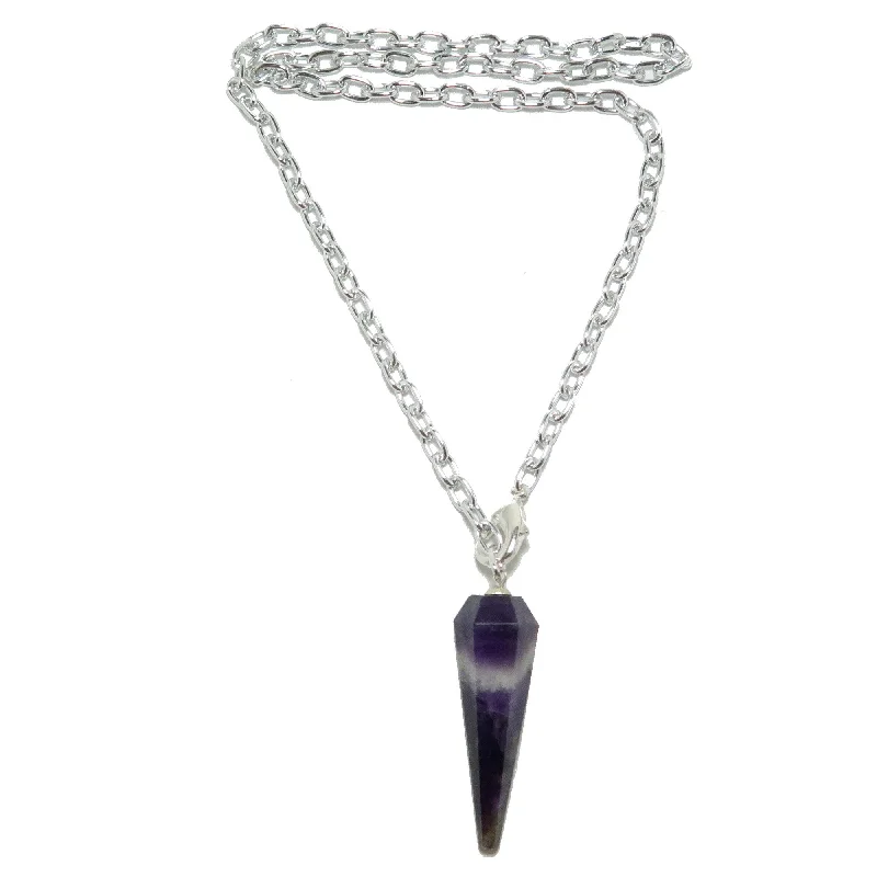 Beautiful necklaces and pendants with diamond-encrusted designs for maximum sparkle-Amethyst Necklace Purple Pendulum On the Go