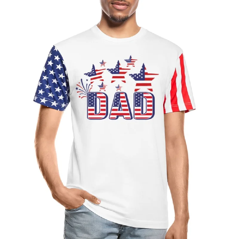 Best necklaces and pendants for weddings with matching designs for bride and groom-Uniquely You Stars and Stripes T-Shirt / American Flag Shirt / 4th of July Dad Tee - 54569