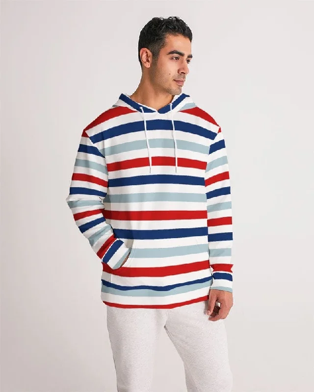 Best necklaces and pendants with turquoise stones for a vibrant boho-chic look-Uniquely You Mens Hoodie / Red White Blue Stripe Print - H481