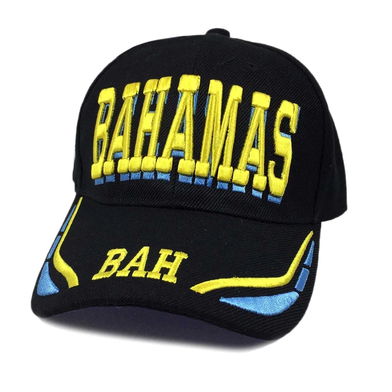 Best necklaces and pendants with zodiac signs for a celestial, astrology-inspired vibe-Bahamas Bahamian Stripe Colors Baseball Ball Cap Hat Nassau Afro 1sz