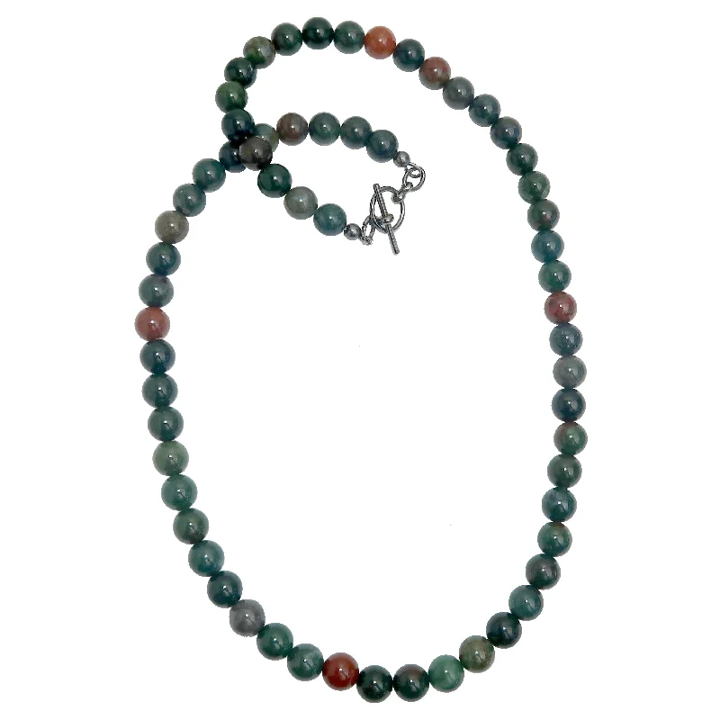 Unique necklaces and pendants with artistic shapes for a creative, one-of-a-kind design-Bloodstone Necklace Spirit Enraptured Beads