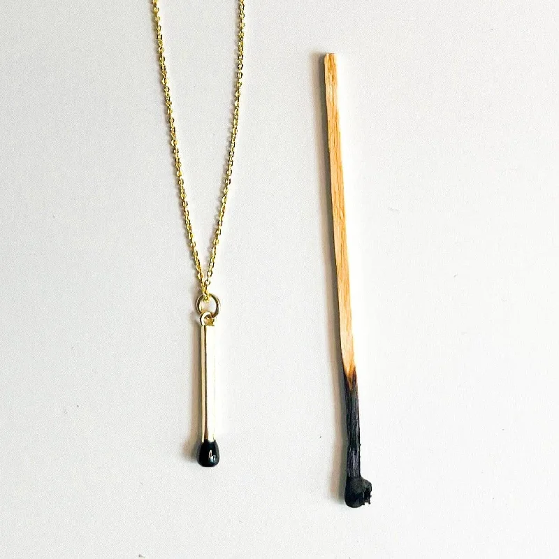 Simple necklaces and pendants with bar pendants for a sleek modern design-Burnt Out Necklace