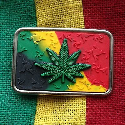 Beautiful necklaces and pendants with tree branch motifs for a nature-inspired design-Cannabas Belt Buckle Rasta Rastafari Selassie Marley Weed Belt Buckle Irie 3.25"