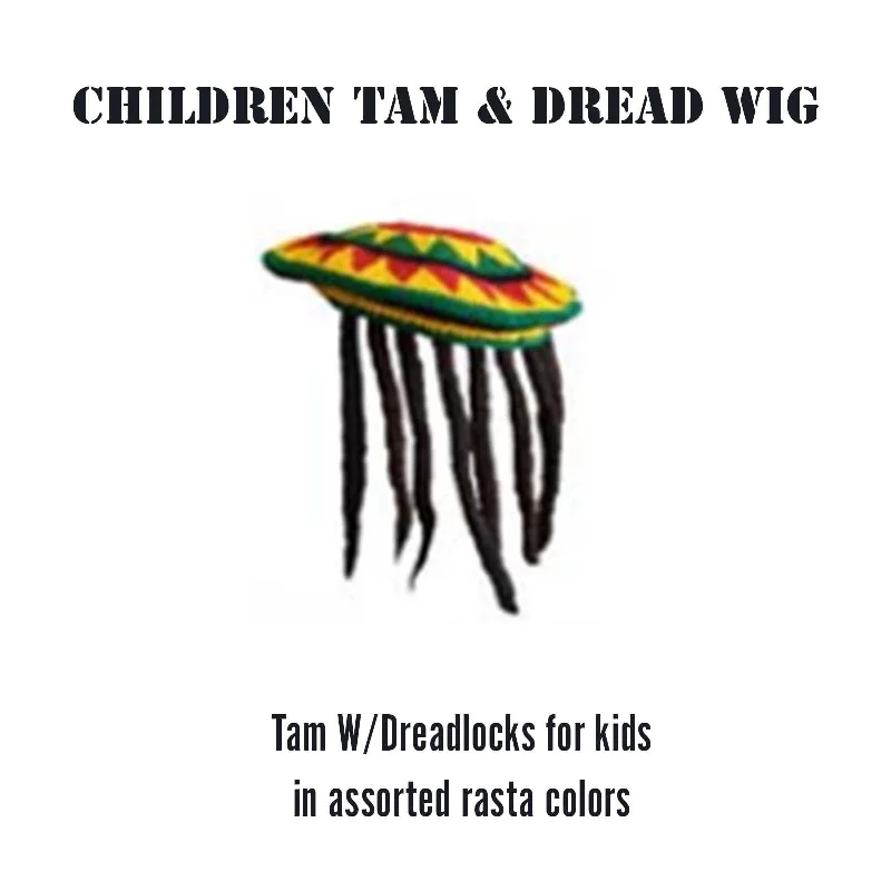 Best necklaces and pendants with art deco elements for a vintage, glamorous design-Children Dreadlocks Dread Wig Tam Cap Hat Rastafari Costume Hat Cap Reggae IRIE