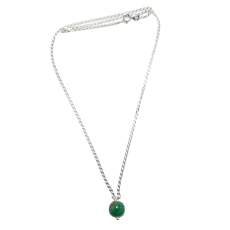 Unique necklaces and pendants with tree of life motifs for nature-inspired elegance-Chrysocolla Necklace Cherished Joy Sterling Silver