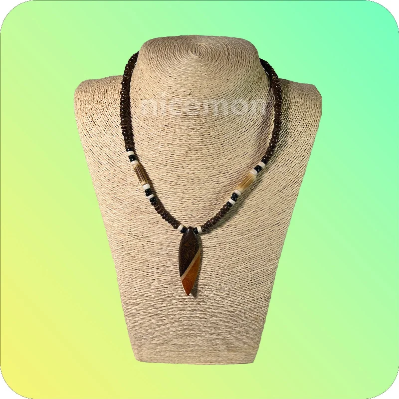 Beautiful necklaces and pendants with diamond-encrusted designs for maximum sparkle-Coco Africa Necklace Wood Pendant Rasta Reggae Rastafari Jamaica Surfboard 18"