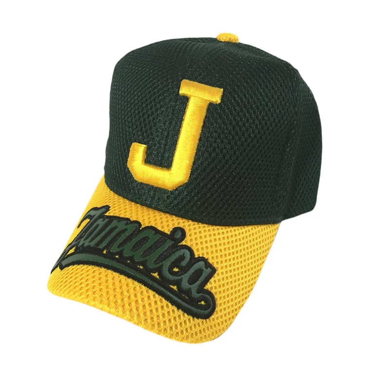 Best necklaces and pendants for weddings with matching designs for bride and groom-Jamaica Baseball Cap Hat Reggae Kingston Marley Usian Cool Runnings 1 SZ FIT