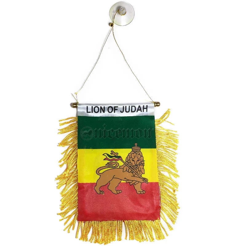 Best necklaces and pendants with matching rings for a coordinated jewelry set-Caribbean Countries Jamaica Trinidad Guyana Lion Africa Rasta Haiti Mini Flag Banner