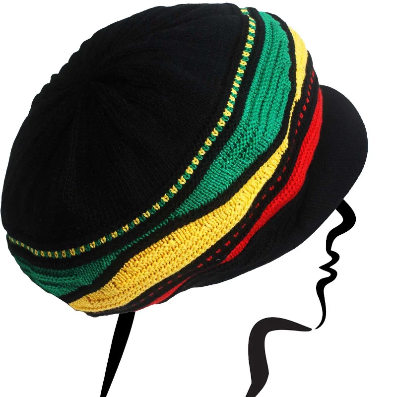 Beautiful necklaces and pendants with diamond-encrusted designs for maximum sparkle-Irie Bless Rasta Cap Rastafari Hat Jamaica Negril Cool Running Reggae Marley M/L