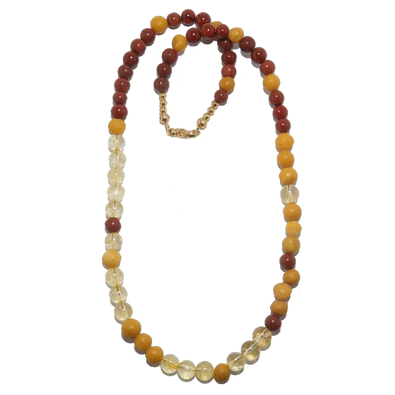 Beautiful necklaces and pendants with diamond halo settings for extra brilliance-Citrine Necklace Vivid Sunset Red Yellow Jasper