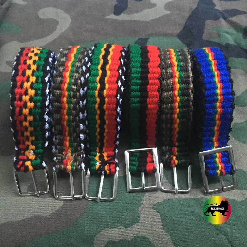 Necklaces and pendants with diamond pendants for a luxurious sparkling effect-Handmade Reggae Rastafari Rasta Jamaica Belt Belts Selassie Marley Irie ROOTS